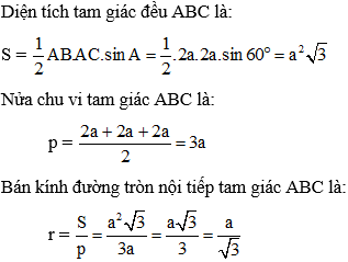 Cách tính bán kính đường tròn nội tiếp tam giác (cực hay, chi tiết)