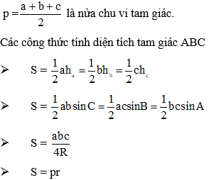 Công thức tính diện tích tam giác vuông