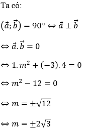 Tìm m để góc giữa hai vecto bằng một số cho trước (45 độ, góc nhọn, góc tù) cực hay