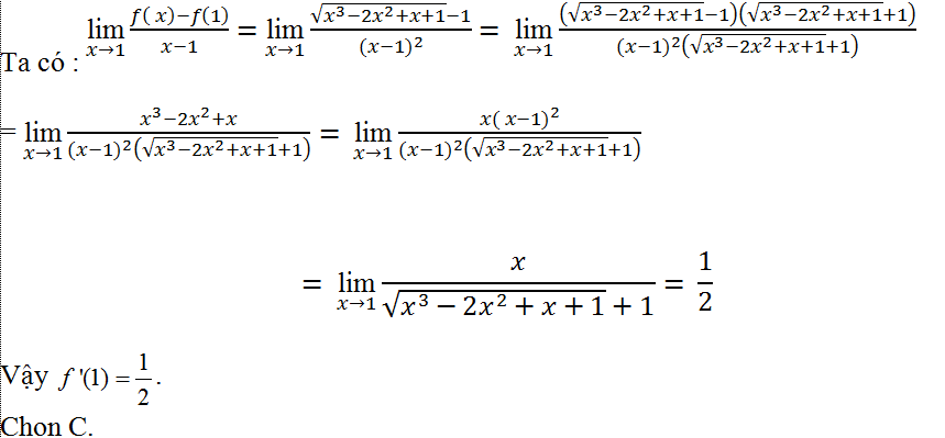 Bài tập tính đạo hàm bằng định nghĩa cực hay, có lời giải