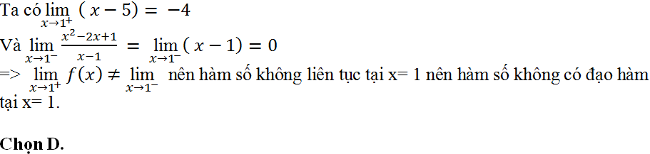 Bài tập tính đạo hàm bằng định nghĩa cực hay, có lời giải