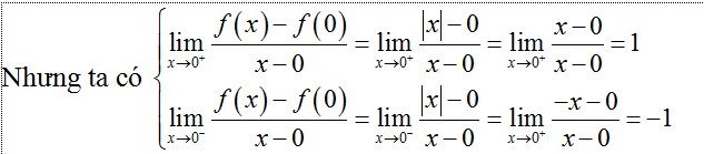 Bài tập tính đạo hàm bằng định nghĩa cực hay, có lời giải