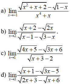 Cách tính giới hạn của hàm số có chứa căn thức cực hay, chi tiết