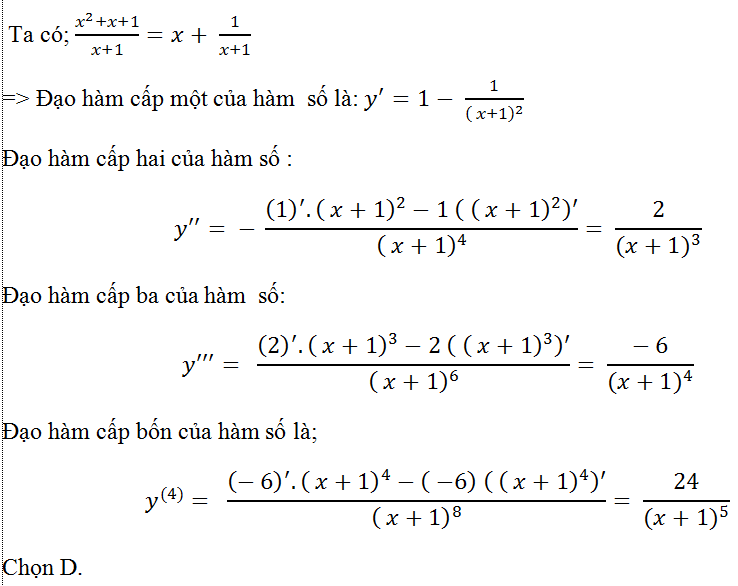 Cách tìm đạo hàm cấp cao của hàm số hay, chi tiết
