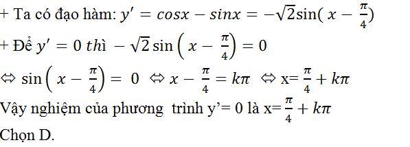 Ứng dụng đạo hàm giải phương trình, bất phương trình lượng giác cực hay