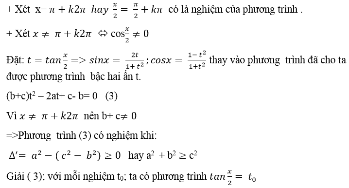 Giải phương trình bậc nhất đối với sinx và cosx