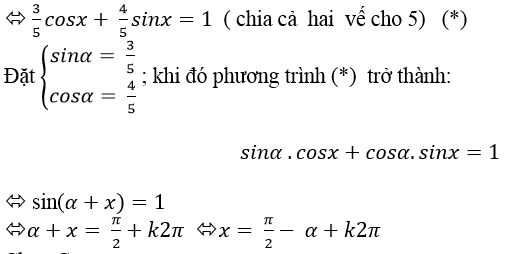 Giải phương trình bậc nhất đối với sinx và cosx