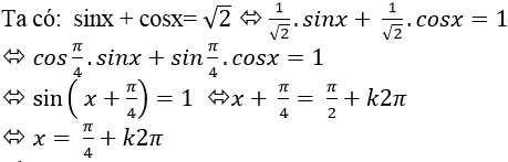 Giải phương trình bậc nhất đối với sinx và cosx