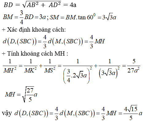 Cách tính khoảng cách từ một điểm đến một mặt phẳng (dùng quan hệ song song) hay, chi tiết