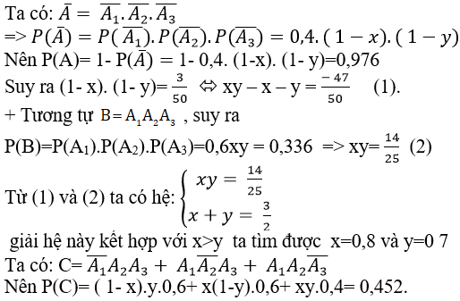 Phương pháp giải bài tập Quy tắc nhân xác suất (cực hay có lời giải)