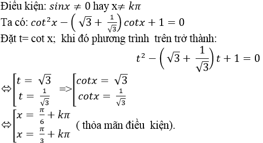 Phương trình bậc hai đối với hàm số lượng giác