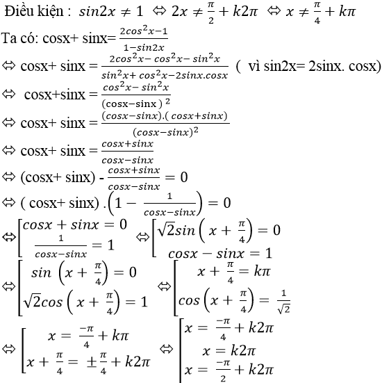 Cách giải phương trình lượng giác bằng cách đưa về dạng tích cực hay