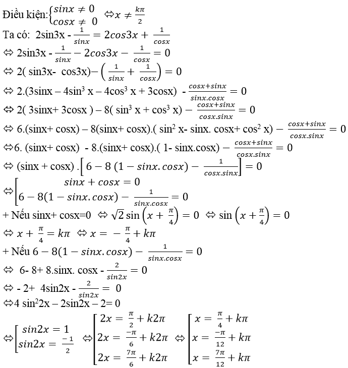 Cách giải phương trình lượng giác bằng cách đưa về dạng tích cực hay