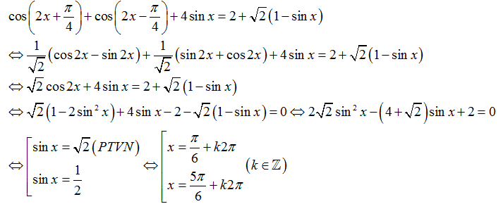 Phương trình quy về phương trình bậc hai đối với hàm số lượng giác