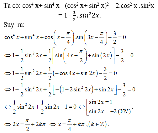 Phương trình quy về phương trình bậc hai đối với hàm số lượng giác