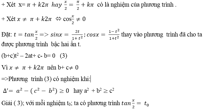 Phương trình quy về phương trình bậc nhất đối với sinx và cosx