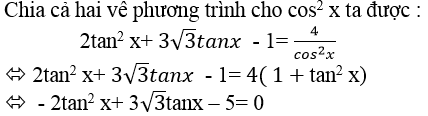 Phương trình thuần nhất bậc 2 đối với sinx và cosx