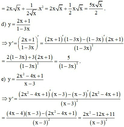 Quy tắc tính đạo hàm và cách giải bài tập hay, chi tiết | Toán lớp 11