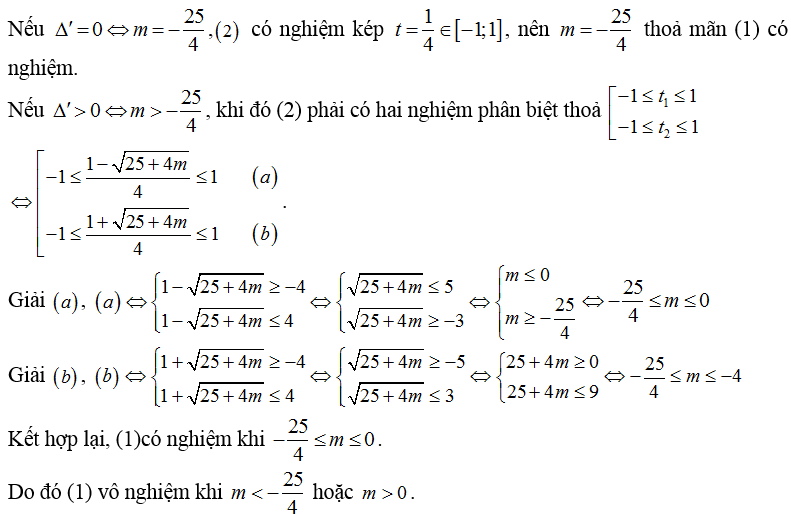 Tìm điều kiện của tham số m để phương trình lượng giác có nghiệm- Toán lớp 11