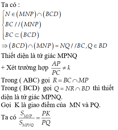 Tìm giao tuyến của 2 mặt phẳng. Thiết diện qua 1 điểm song song với mặt phẳng