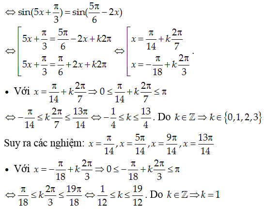 Tìm nghiệm của phương trình lượng giác trên khoảng, đoạn