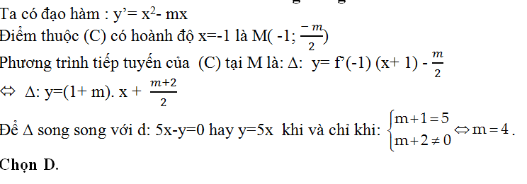 Viết phương trình tiếp tuyến của đồ thị hàm số khi biết hệ số góc