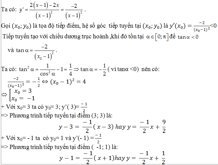 Viết phương trình tiếp tuyến thỏa mãn điều kiện cho trước