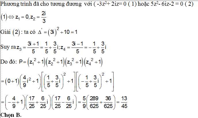 100 bài tập trắc nghiệm Số phức có lời giải (nâng cao - phần 2)