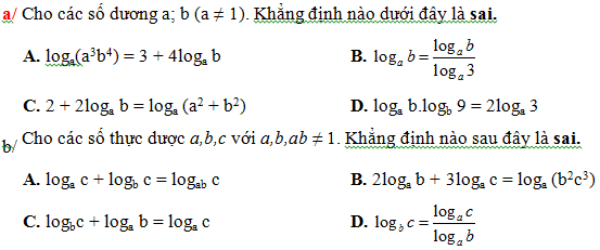 200 bài tập trắc nghiệm Hàm số mũ, lũy thừa, Lôgarit có lời giải (cơ bản - phần 2)