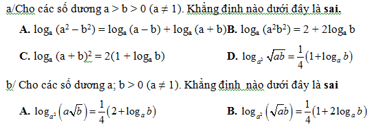 200 bài tập trắc nghiệm Hàm số mũ, lũy thừa, Lôgarit có lời giải (cơ bản - phần 2)