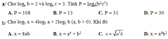 200 bài tập trắc nghiệm Hàm số mũ, lũy thừa, Lôgarit có lời giải (cơ bản - phần 2)