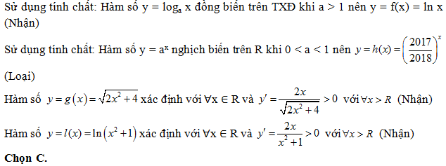 200 bài tập trắc nghiệm Hàm số mũ, lũy thừa, Lôgarit có lời giải (cơ bản - phần 4)