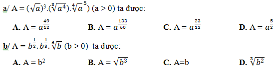 200 bài tập trắc nghiệm Hàm số mũ, lũy thừa, Lôgarit có lời giải (cơ bản - phần 1)