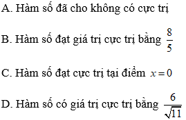 Cách tìm cực trị của hàm chứa căn thức (cực hay, có lời giải)