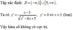 Cách tìm cực trị của hàm chứa căn thức (cực hay, có lời giải)