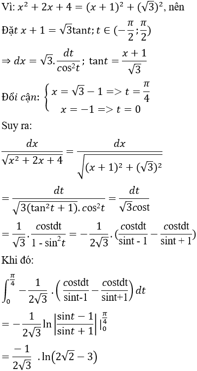 Cách tính tích phân bằng phương pháp đổi biến số loại 2
