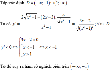 Cách xét tính đơn điệu của hàm số chứa căn thức (cực hay, có lời giải)