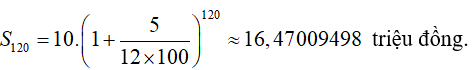 Dạng bài toán lãi kép ôn thi THPT Quốc gia có lời giải