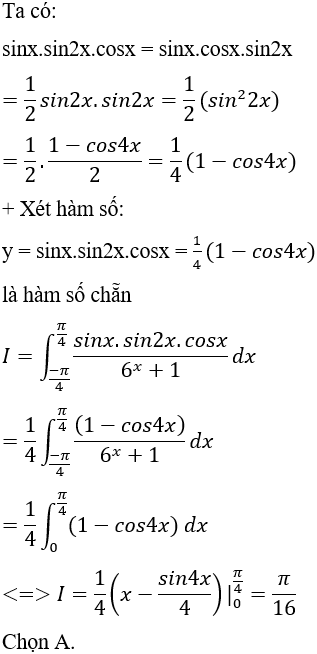 Hàm số dưới dấu tích phân là thương của hàm chẵn và hàm mũ