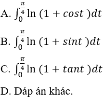 Hàm số dưới dấu tích phân là thương của hàm chẵn và hàm mũ