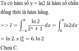 Hàm số dưới dấu tích phân là thương của hàm chẵn và hàm mũ