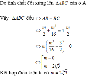 Tìm m để hàm số có 3 điểm cực trị tạo thành tam giác đều (cực hay, có lời giải)