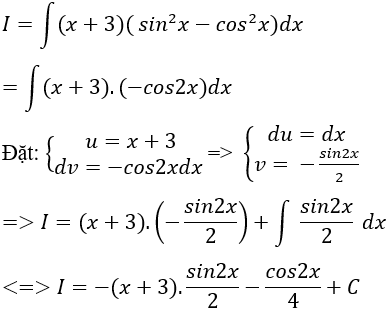 Tìm nguyên hàm của hàm lượng giác bằng phương pháp nguyên hàm từng phần cực hay