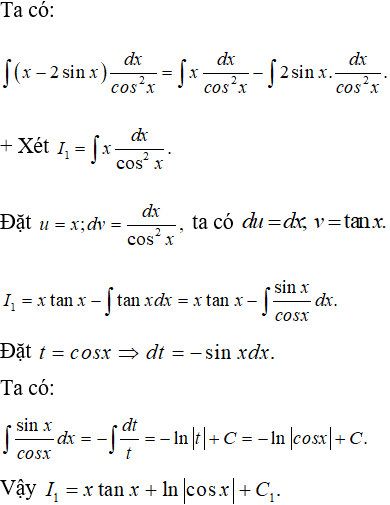 Tìm nguyên hàm của hàm lượng giác bằng phương pháp nguyên hàm từng phần cực hay