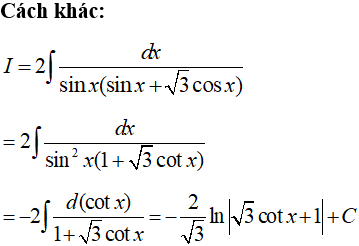 Tìm nguyên hàm của hàm số lượng giác bằng phương pháp đổi biến số cực hay