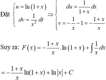 Tìm nguyên hàm của hàm số mũ, logarit bằng phương pháp nguyên hàm từng phần cực hay