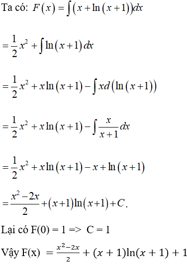 Tìm nguyên hàm của hàm số mũ, logarit bằng phương pháp nguyên hàm từng phần cực hay