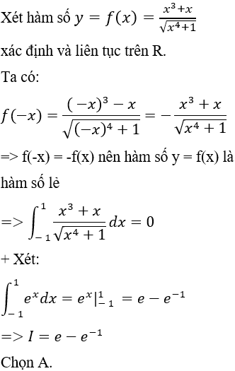 Cách tính tích phân của hàm số chẵn, hàm số lẻ cực hay