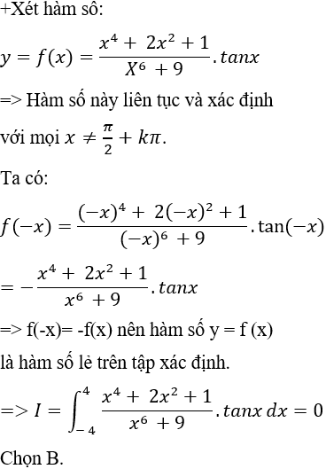 Cách tính tích phân của hàm số chẵn, hàm số lẻ cực hay