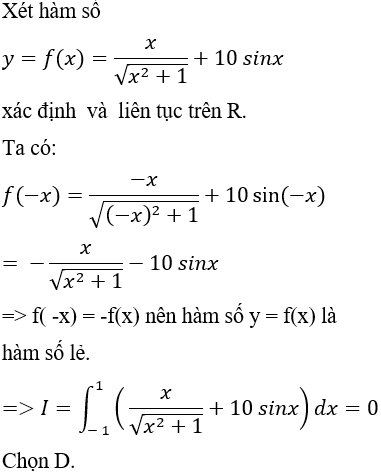 Cách tính tích phân của hàm số chẵn, hàm số lẻ cực hay